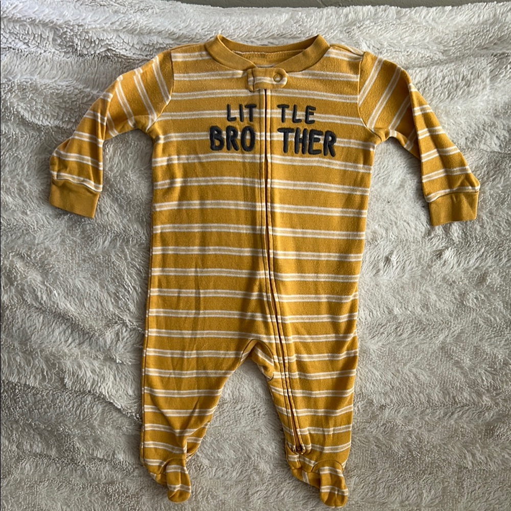 Little Brother Striped Yellow Kids One Piece